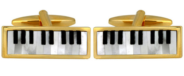 Mother of Pearl & Onyx Piano cufflinks 7118