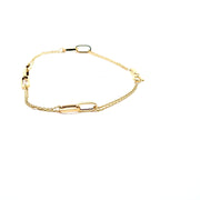 Gold ladies Paperlink'n'Cable bracelet 36635