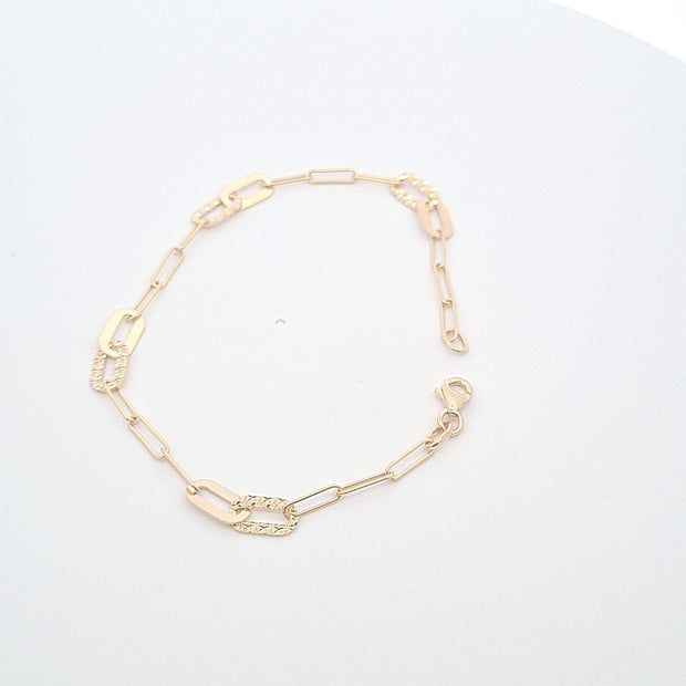 Gold Paperlink ladies bracelet 36637