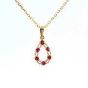 9ct gold Ruby pear drop pendant 8703