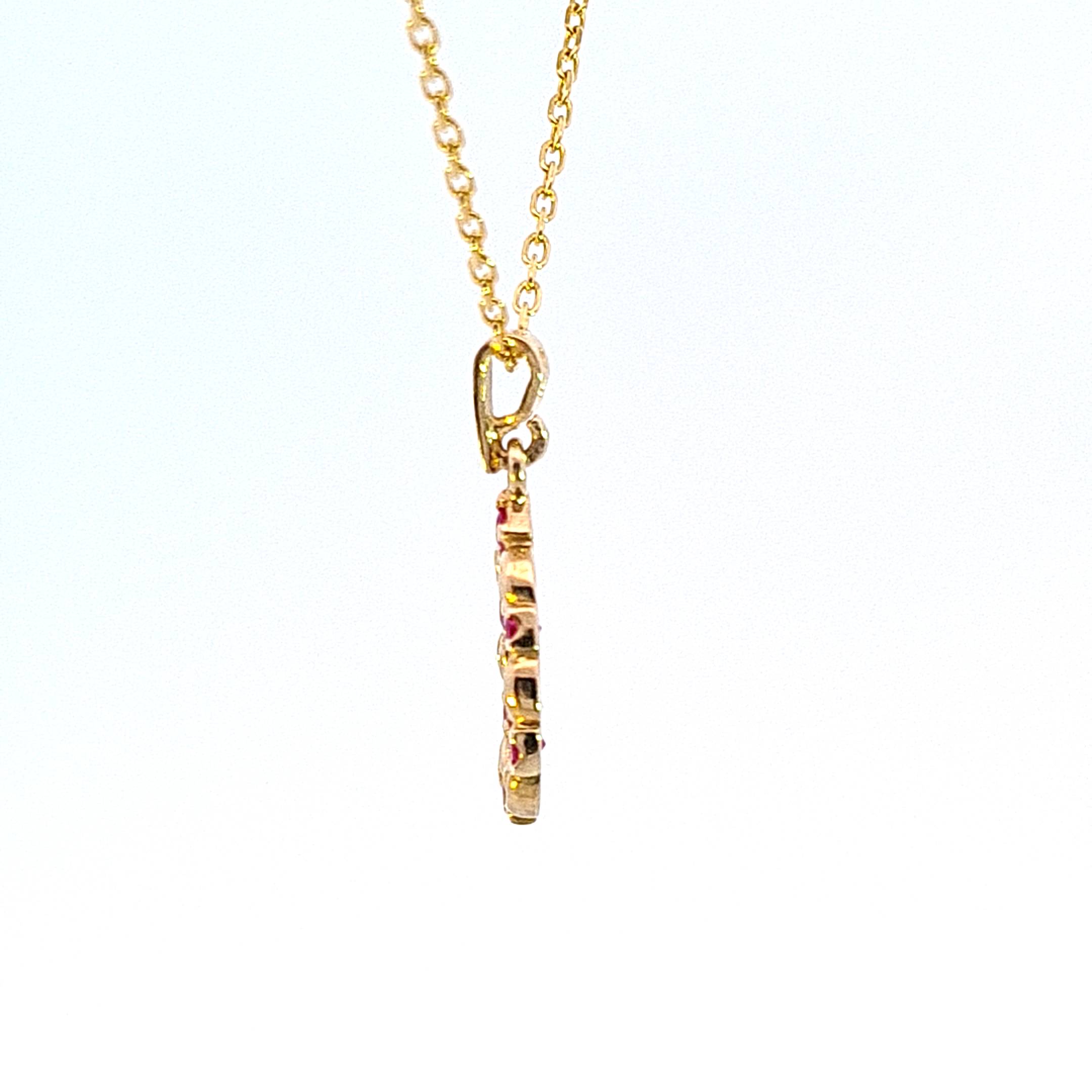 9ct gold Ruby pear drop pendant 8703 - Armin Lowe Jewellers