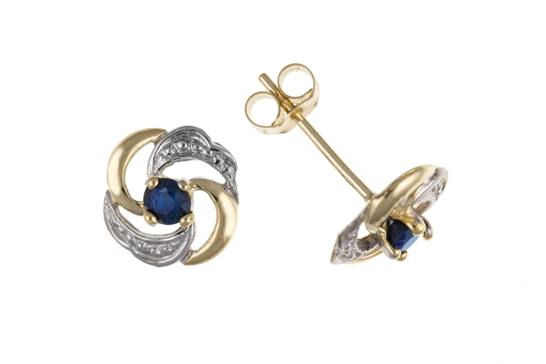 9ct gold Real sapphire stud earrings 38269