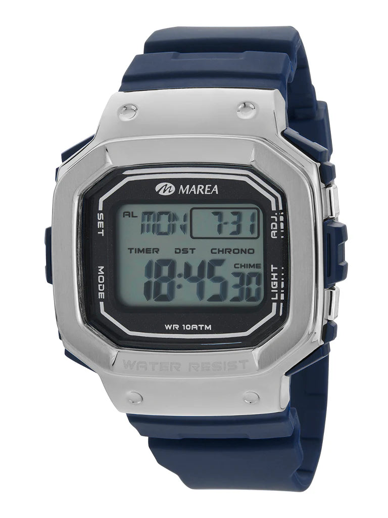 Marea Gents Blue resin square digital sports watch 38116