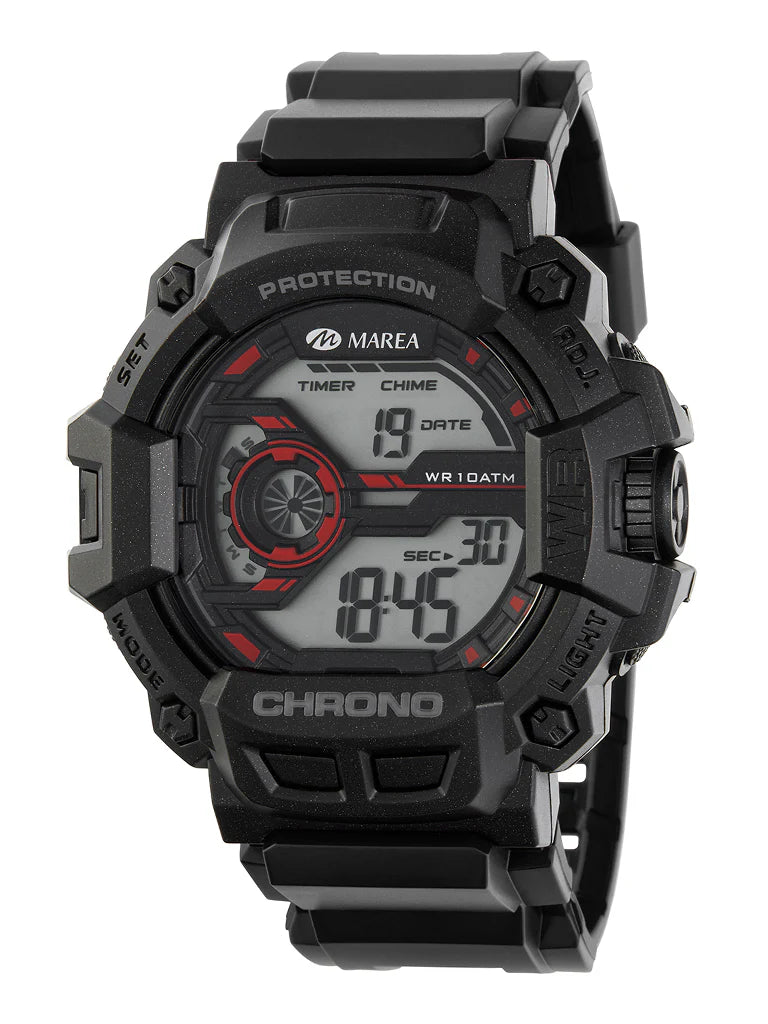 Marea Gents Black resin square digital sports watch 38115
