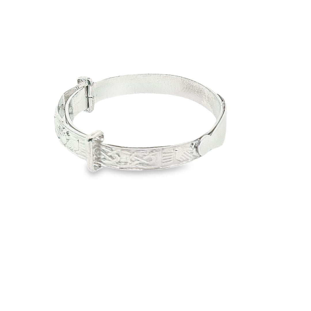 Sterling silver Claddagh expanding baby bangle 36450 - Armin Lowe Jewellers