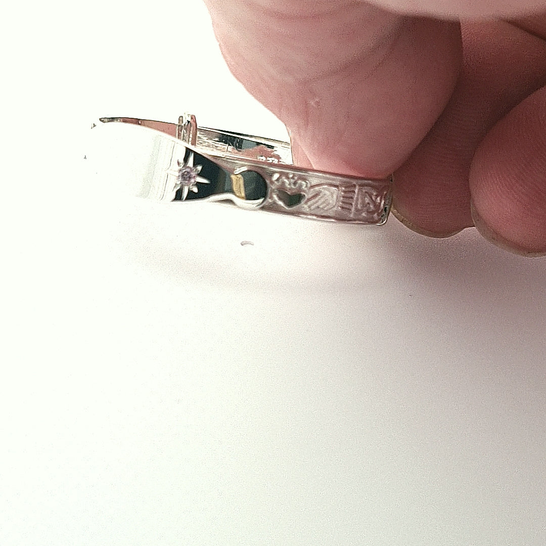 Sterling silver Claddagh expanding baby bangle 36450 - Armin Lowe Jewellers