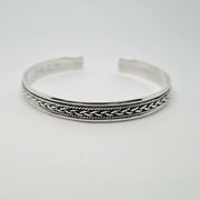 Sterling silver gents Torc style bangle 36977