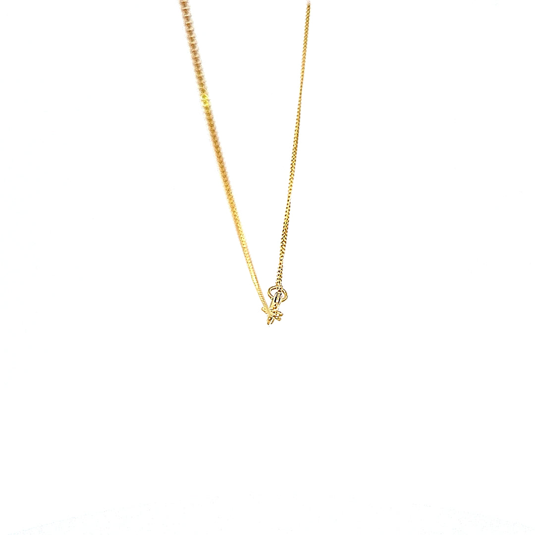 9ct gold 2 sided diamond cut curb chain, 20"/51cm 36608 - Armin Lowe Jewellers