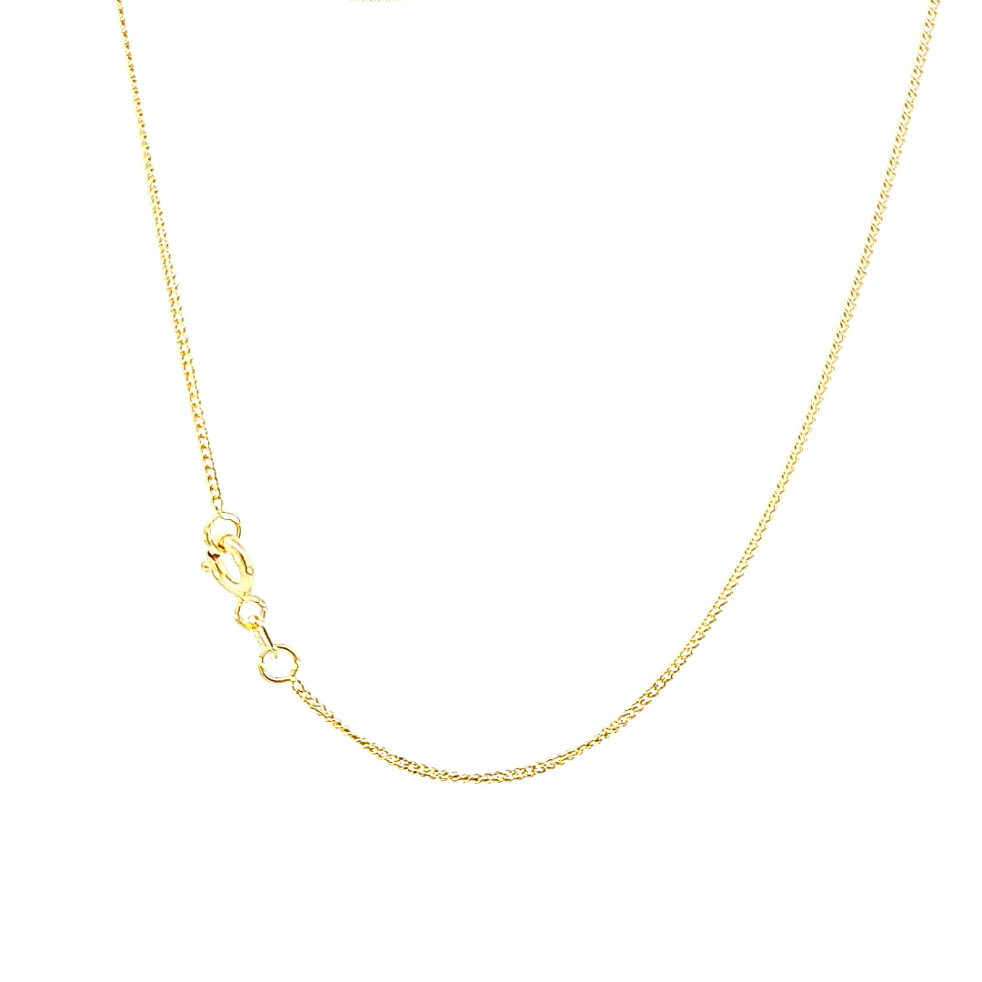 9ct gold 2 sided diamond cut curb chain, 18"/46cm 36590 - Armin Lowe Jewellers