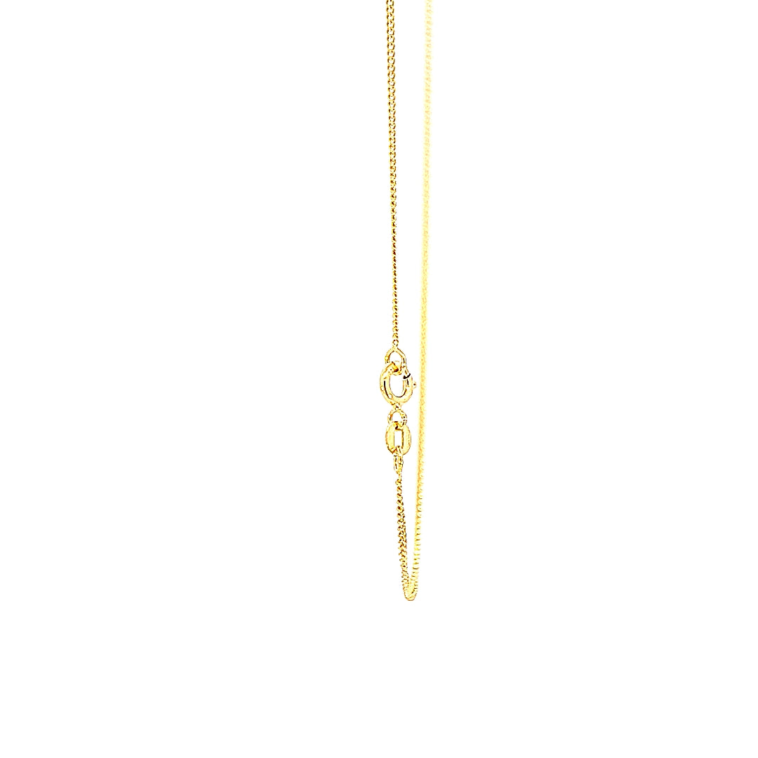 9ct gold 2 sided diamond cut curb chain, 18"/46cm 36590 - Armin Lowe Jewellers