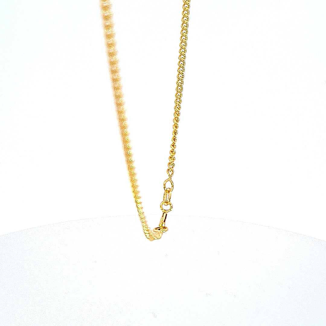 9ct gold 2 sided diamond cut curb chain, 22"/56cm 36589 - Armin Lowe Jewellers
