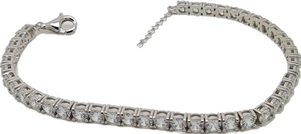 Sterling silver ladies Tennis bracelet with 4mm CZ 34652