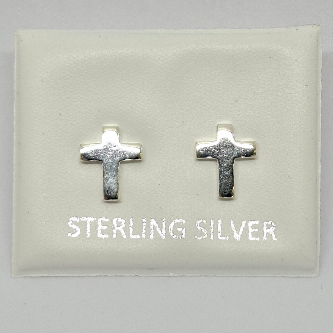 Sterling silver Cross stud 33157