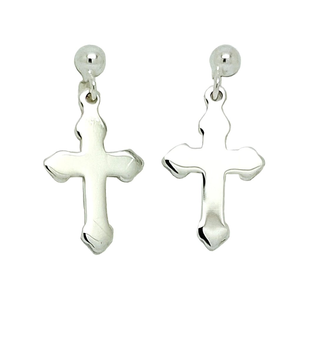Silver drop Cross earrings 38454