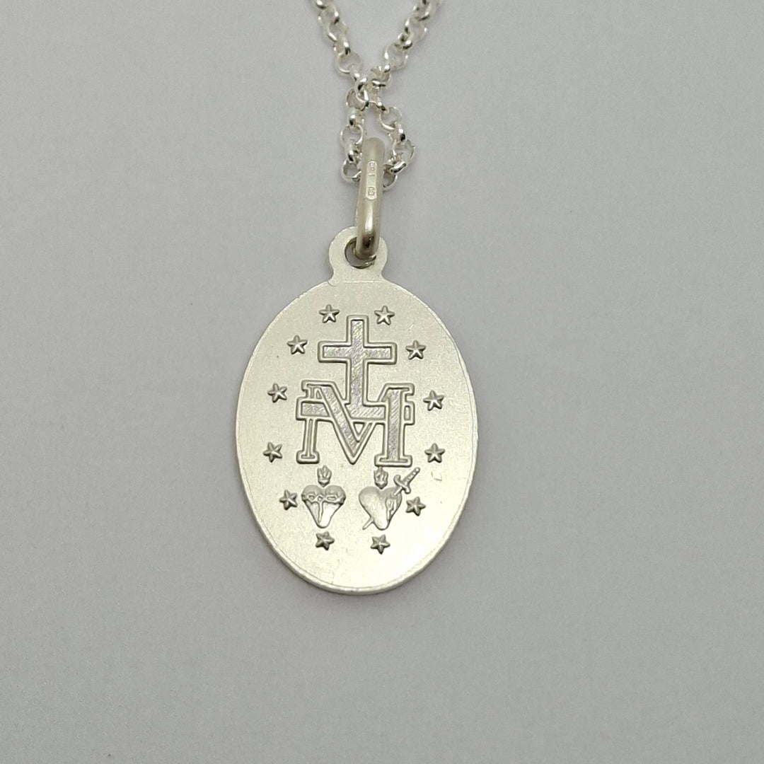 Sterling silver 16mm Miraculous medal 10384