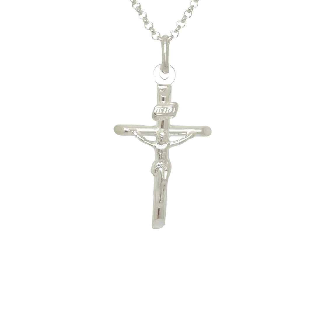 Sterling silver medium crucifix and chain 10427