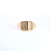 9ct gold gents square signet ring 37013