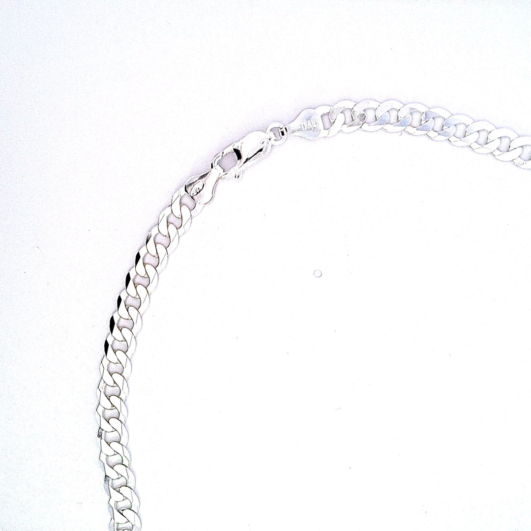Sterling Silver gents hammered curb diamond cut 20" chain 35564