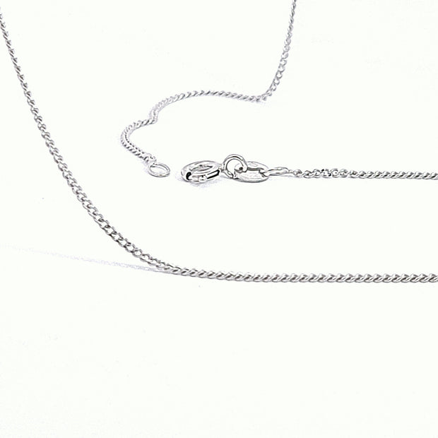 White gold filed curb link solid chain 36389