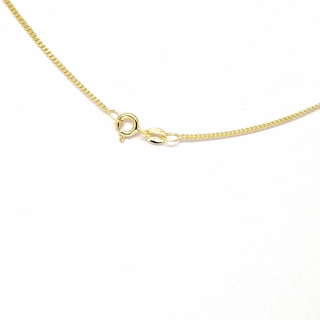 20"/51cm 9ct gold strong tightly linked diamond cut curb chain 2.4g approx 11218