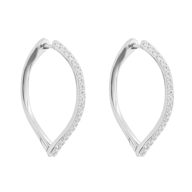FIORELLI silverNavette Hoop Earrings With Cubic Zirconia 36791