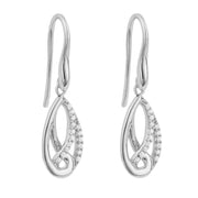 FIORELLI silver Woven Twist Drop Earrings With Cubic Zirconia 36785