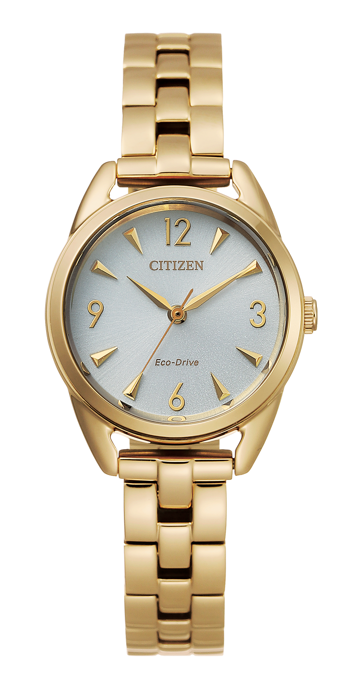 Citizen Gold tone EM0682-74 Eco Drive mini ladies watch 37003 - Armin Lowe Jewellers