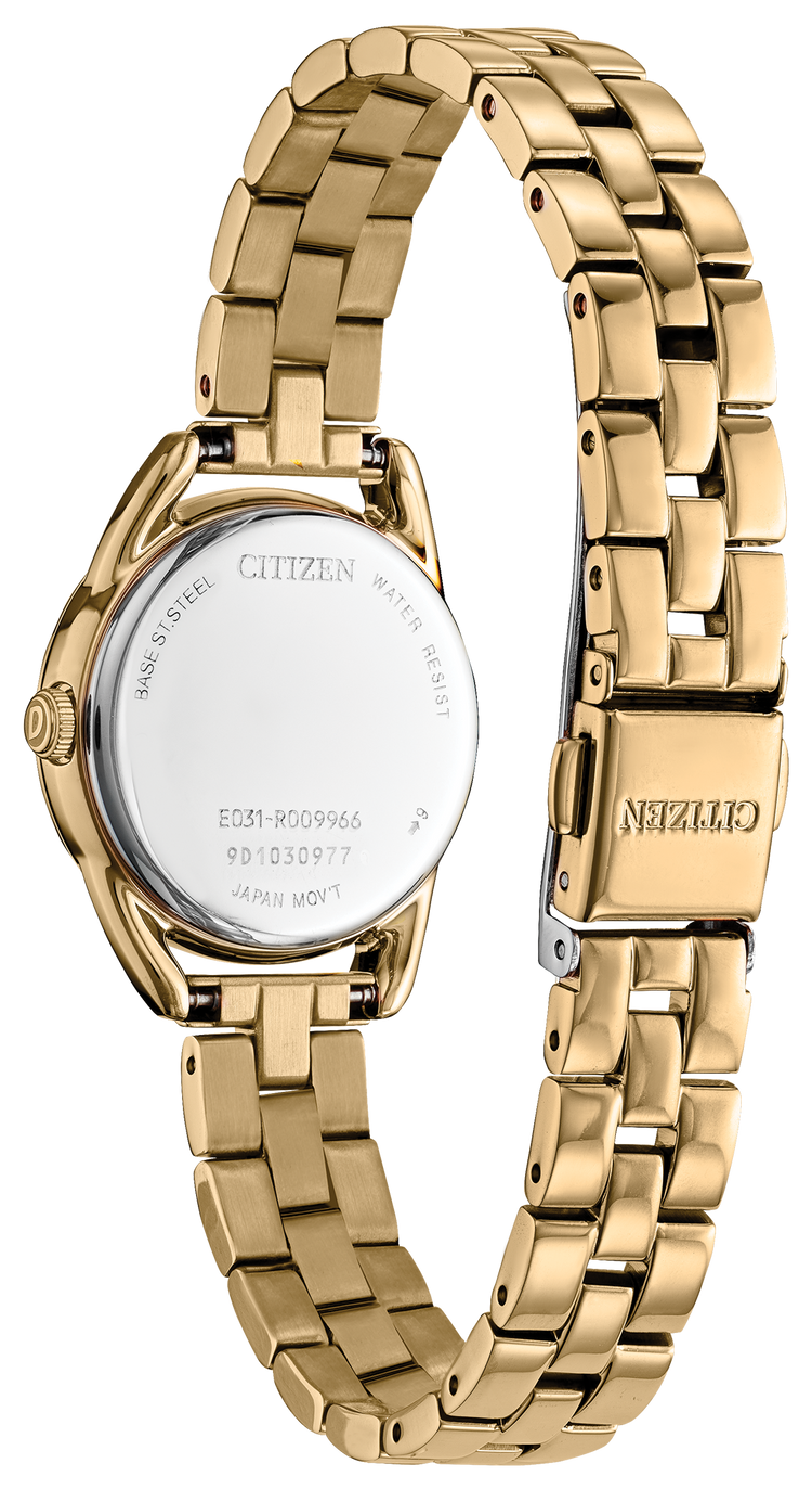 Citizen Gold tone EM0682-74 Eco Drive mini ladies watch 37003 - Armin Lowe Jewellers