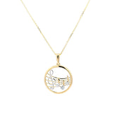Yellow and White Gold Music pendant 36642