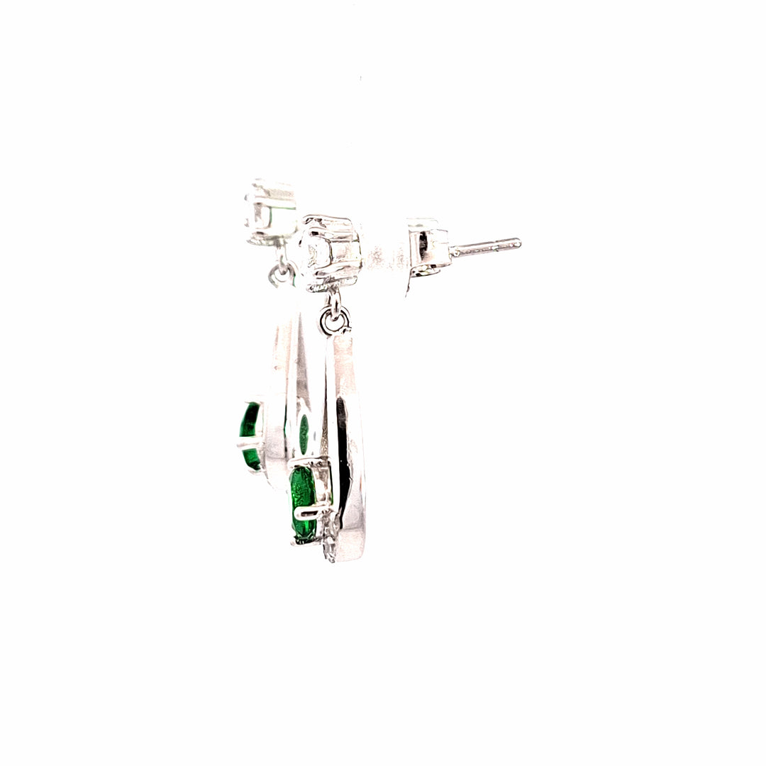 Emerald Green CZ Pear drop earrings 38334