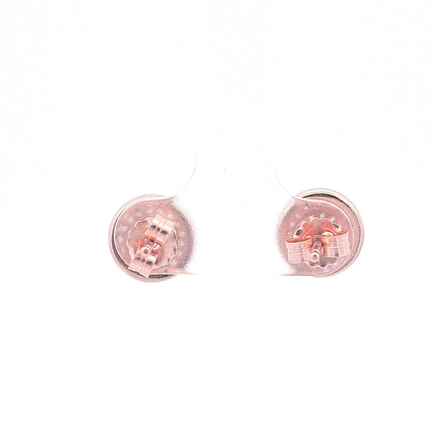 Rose gold toned CZ Button earrings 36955