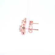 Rose gold toned CZ Sworl Halo earrings 36953