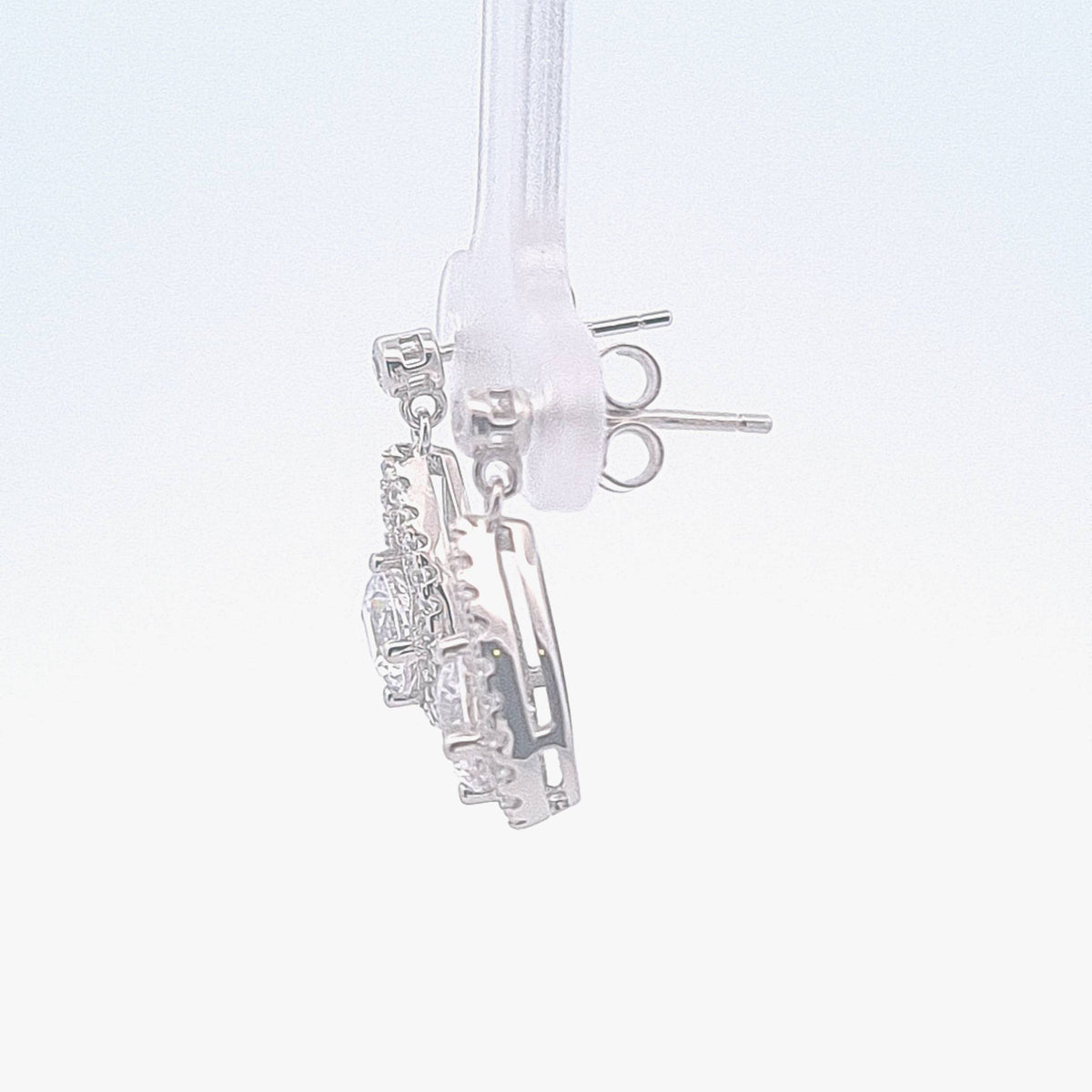 Sterling CZ set drop earrings 37268 - Armin Lowe Jewellers