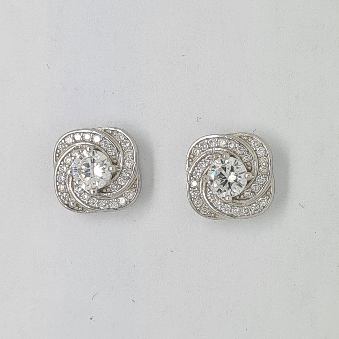 Sterling silver swirly stud earrings 34707