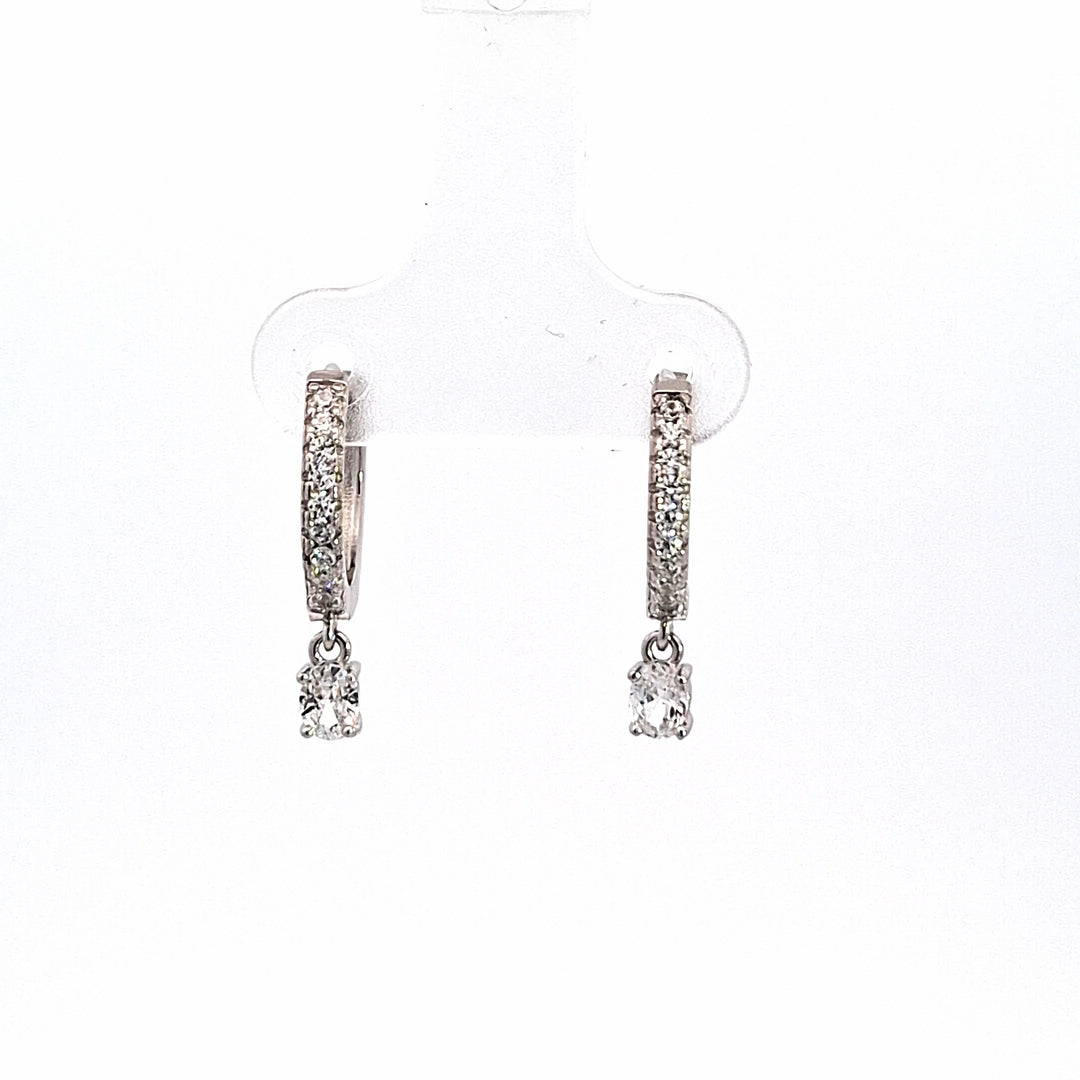 Huggy hoop earrings with CZ 38323