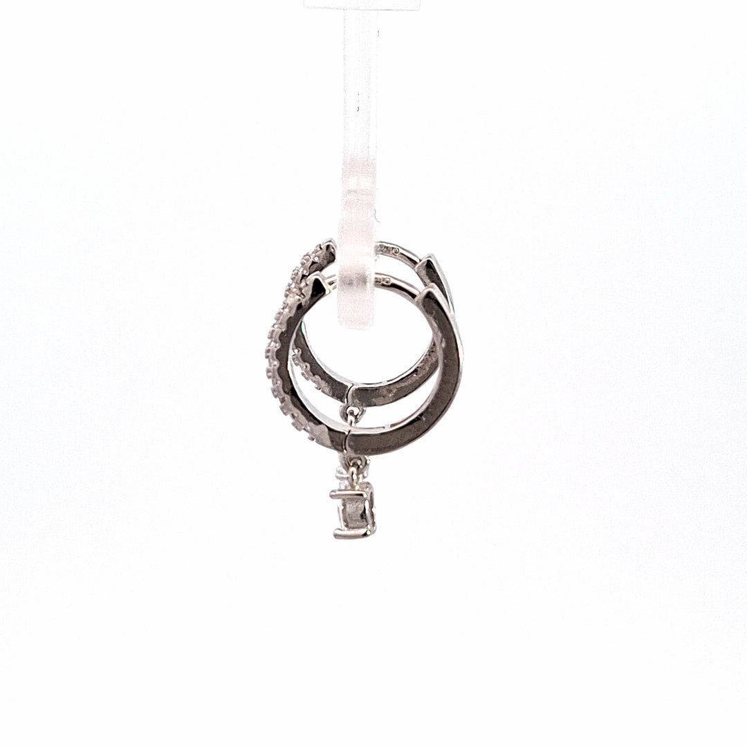 Huggy hoop earrings with CZ 38323