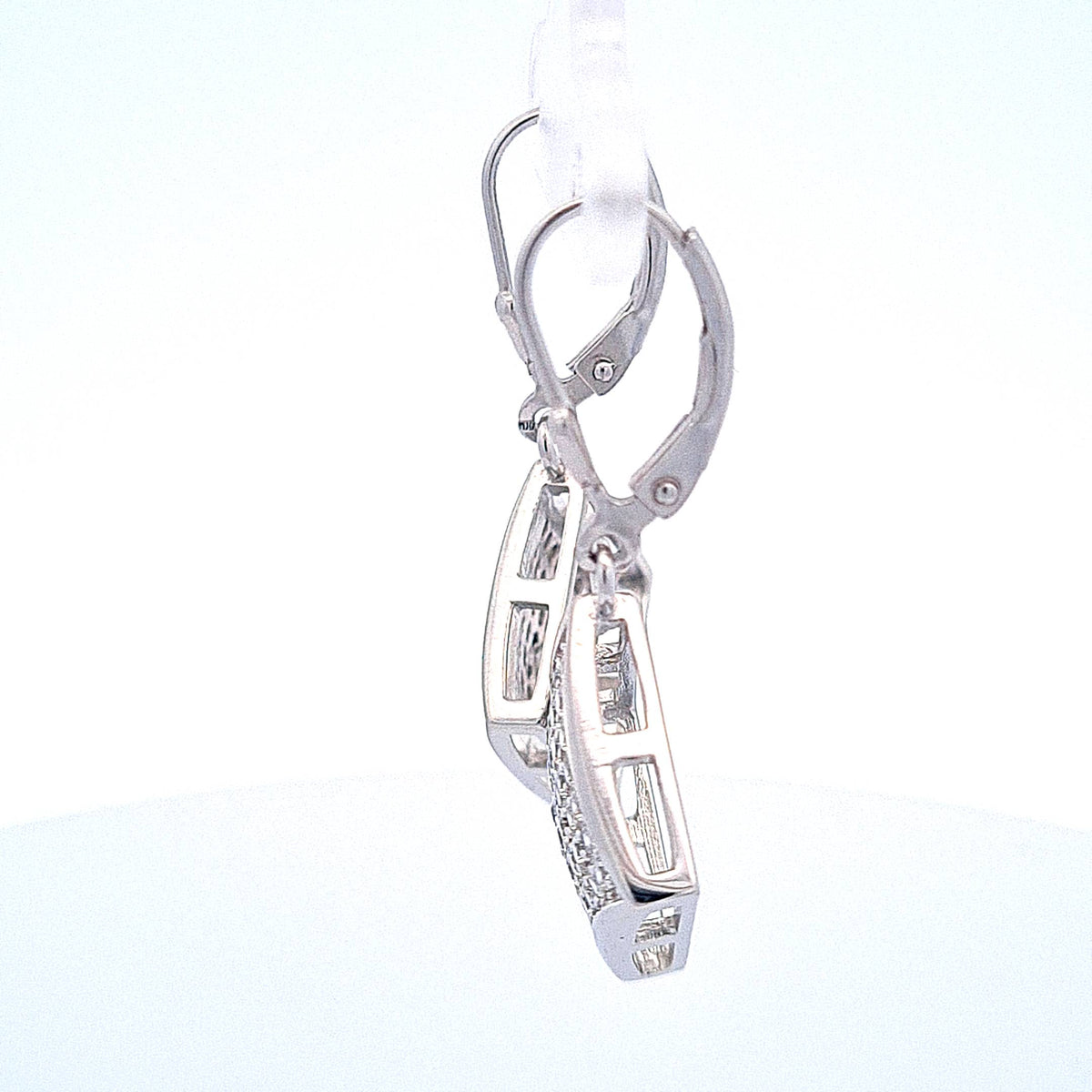 Sterling silver Continental Drop CZ earrings 36922 - Armin Lowe Jewellers