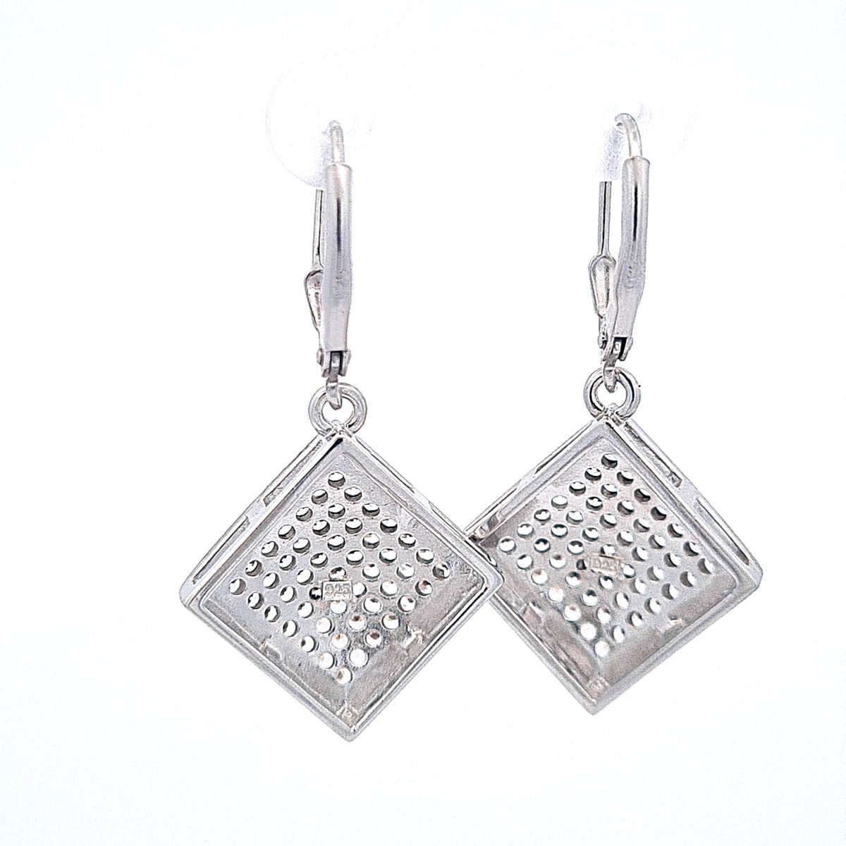 Sterling silver Continental Drop CZ earrings 36922 - Armin Lowe Jewellers