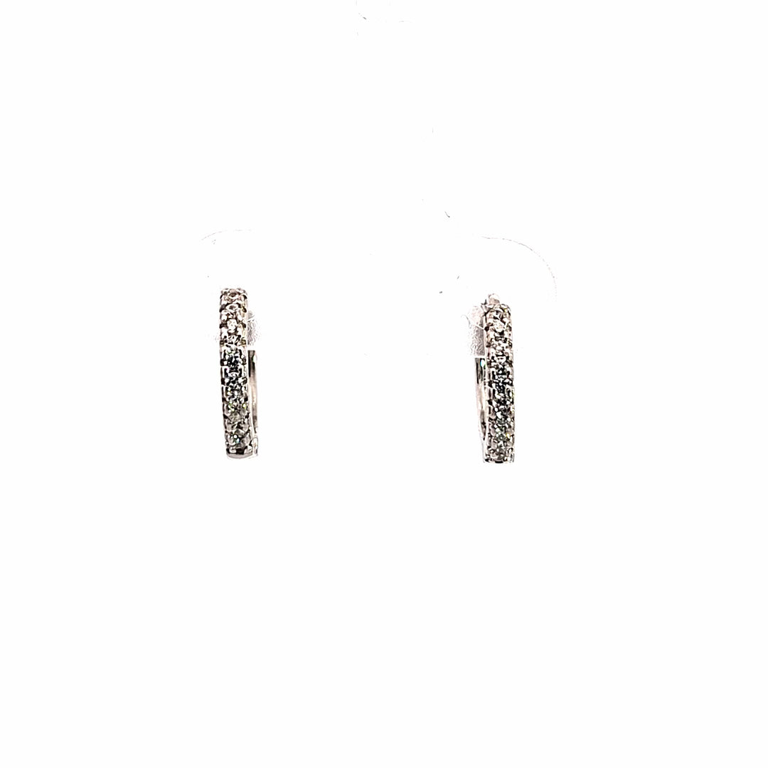 Sterling silver CZ hoop earrings 38324