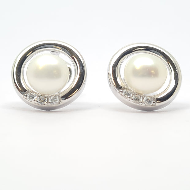 Sterling silver Pearl earrings 36970