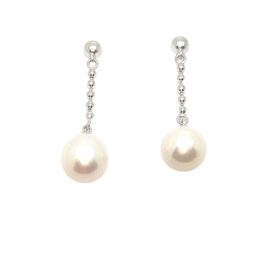Sterling silver pearl earrings 37296 - Armin Lowe Jewellers