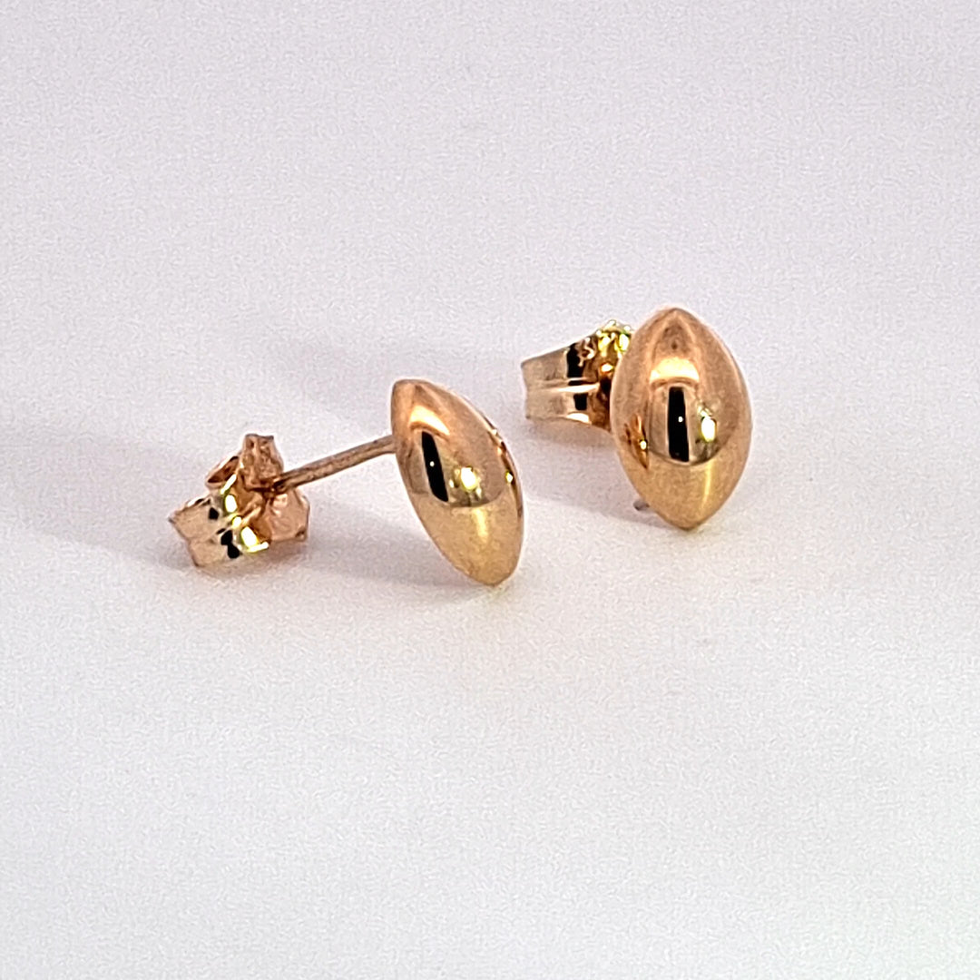 Gold marquise stud earrings 38521