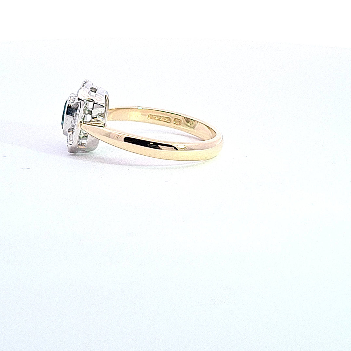 Gold Diamond & Kanshan Sapphire Art deco style ring 37029 - Armin Lowe Jewellers