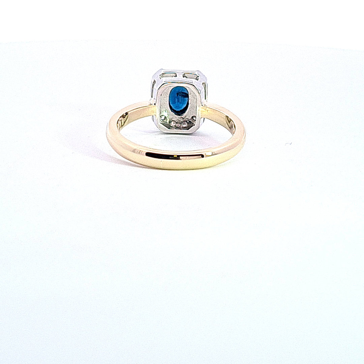 Gold Diamond & Kanshan Sapphire Art deco style ring 37029 - Armin Lowe Jewellers