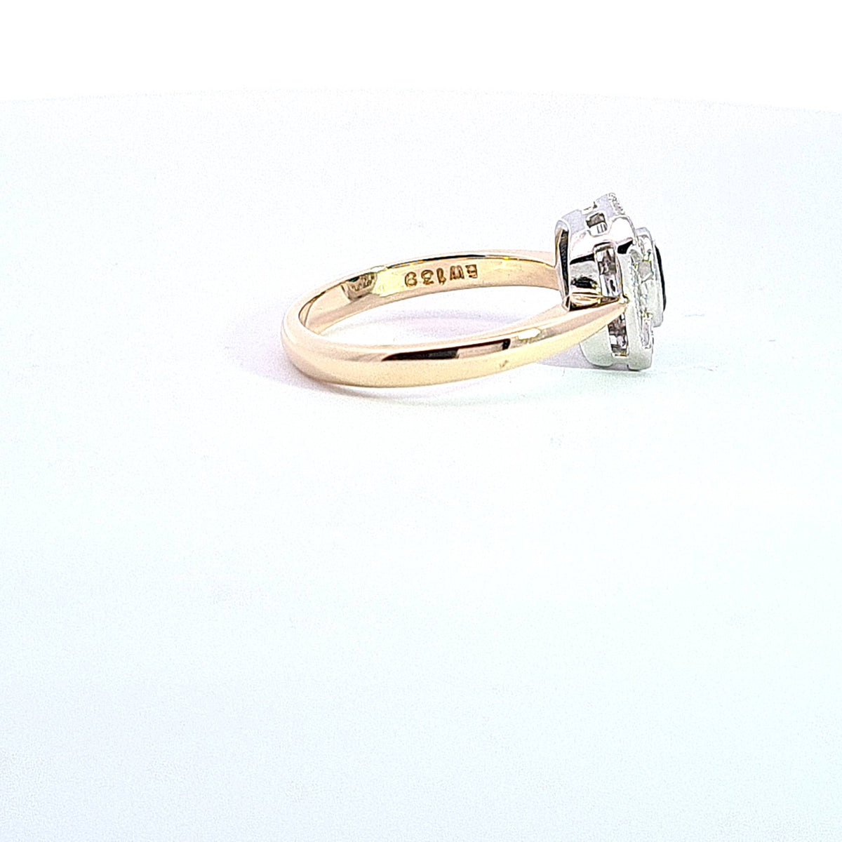 Gold Diamond & Kanshan Sapphire Art deco style ring 37029 - Armin Lowe Jewellers