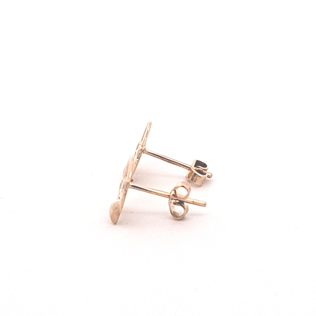 Gold Claddagh stud earrings 38767