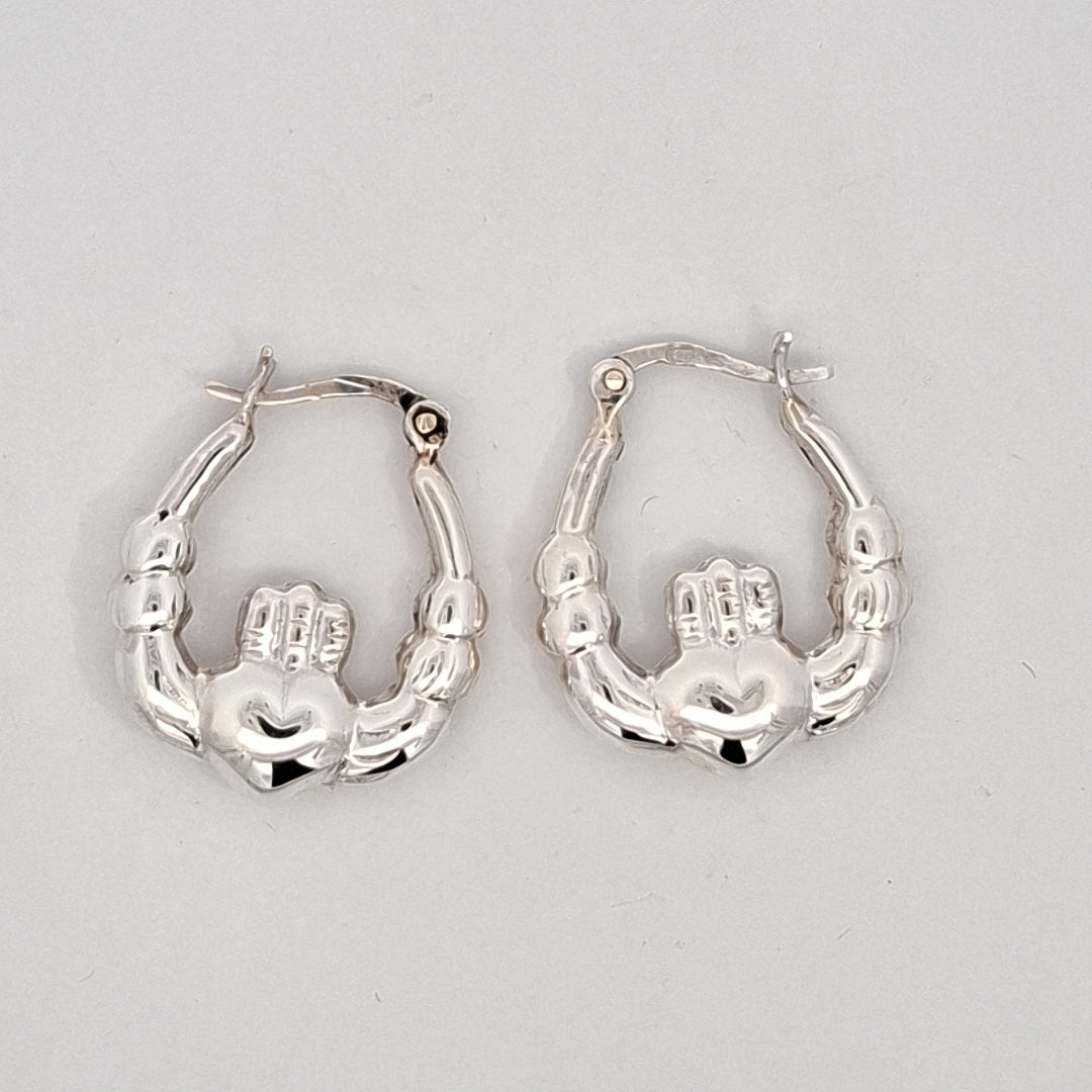 Medium Claddagh hoop earrings 38094