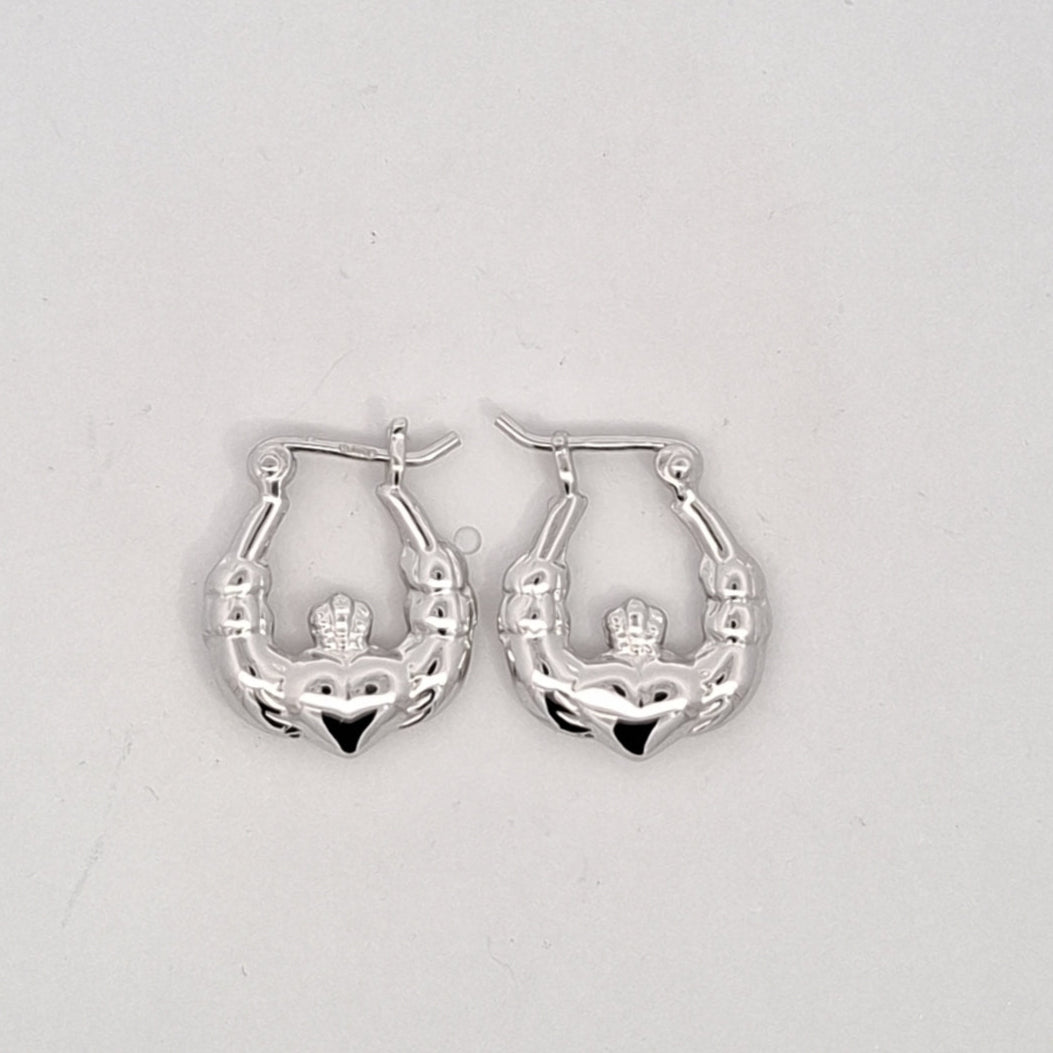 Small Claddagh hoop earrings 38093