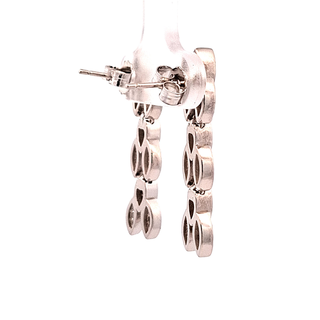 Silver marquise drop earrings 38739