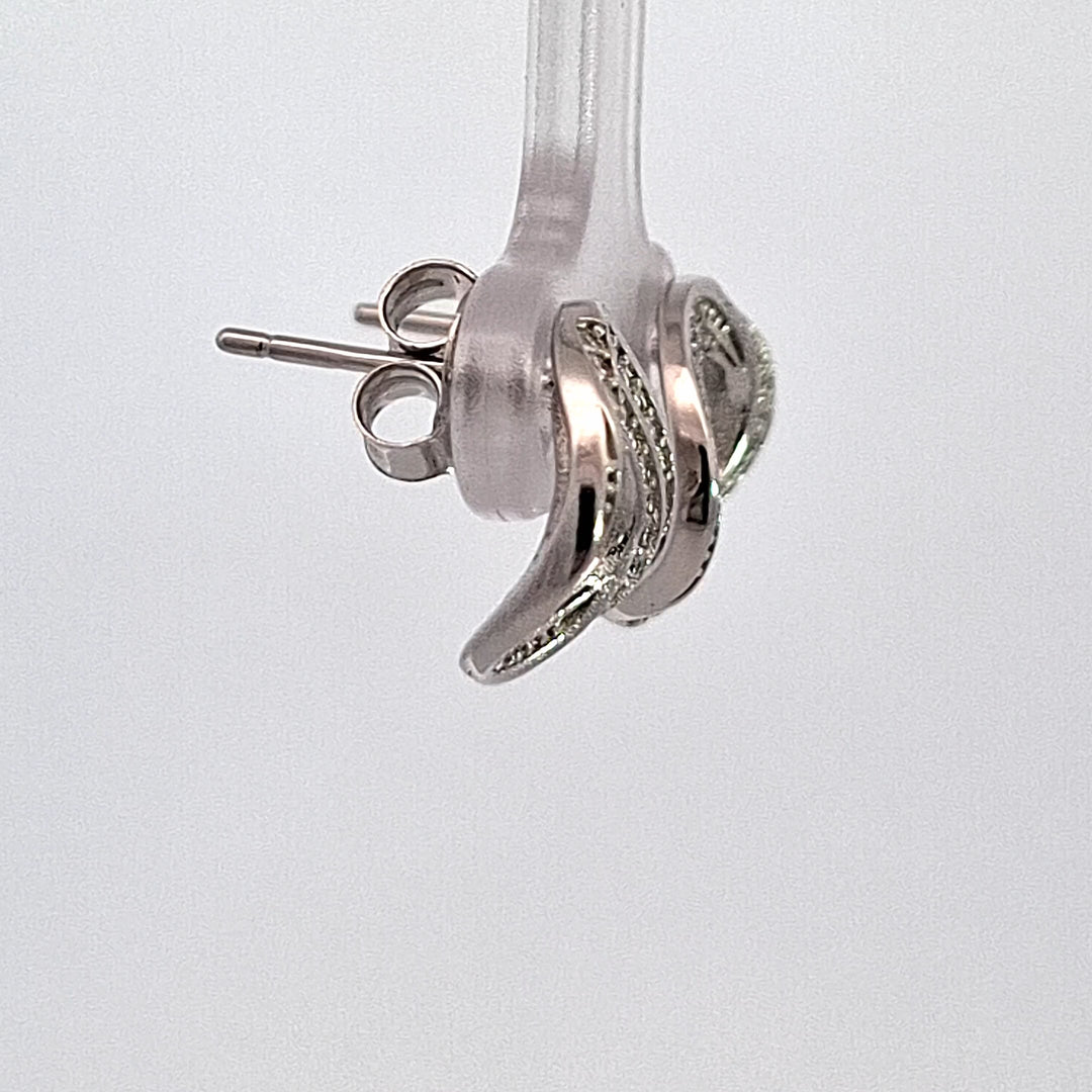 Silver organic CZ earrings 38699